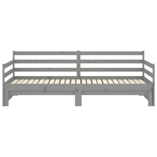 vidaXL Dagbädd utdragbar grå massiv furu 2x(90x200) cm