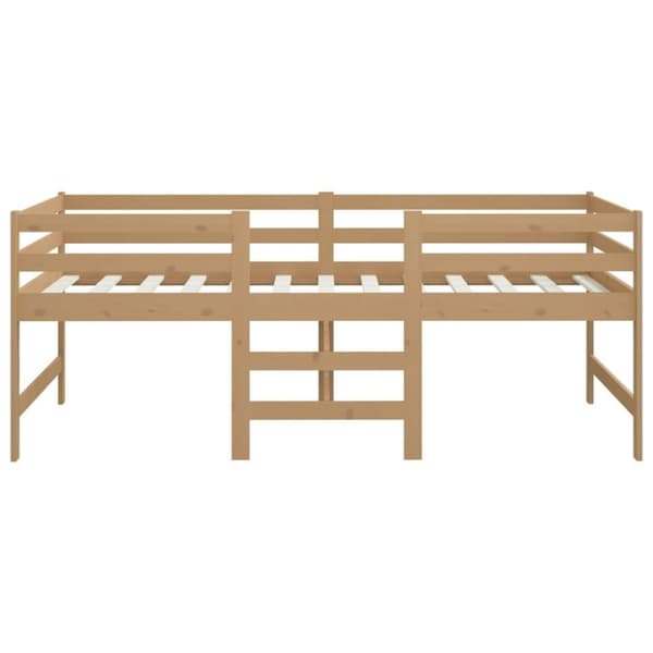vidaXL Säng medelhög honungsbrun massiv furu 90x200 cm