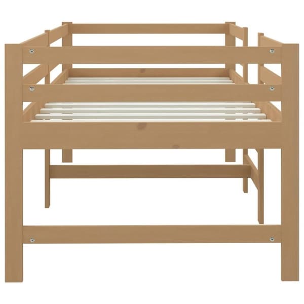 vidaXL Säng medelhög honungsbrun massiv furu 90x200 cm