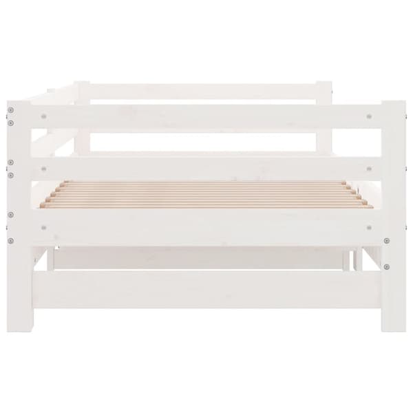vidaXL Dagbädd utdragbar vit massiv furu 2x(90x200) cm