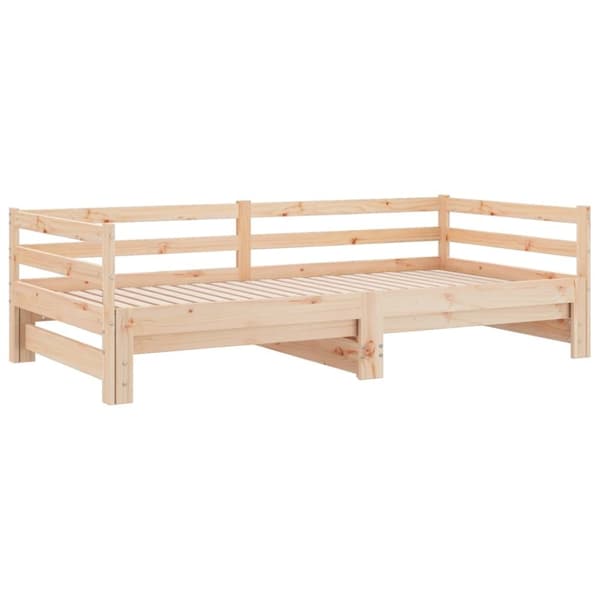vidaXL daybed med udtræk 2x(90x200) cm massivt fyrretræ