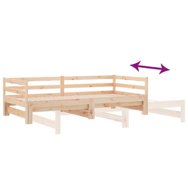 vidaXL daybed med udtræk 2x(90x200) cm massivt fyrretræ