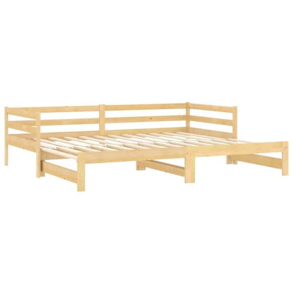 vidaXL Dagbädd utdragbar 2x(90x200) cm massiv furu