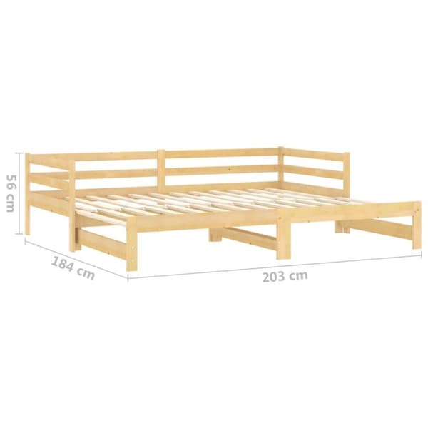 vidaXL Dagbädd utdragbar 2x(90x200) cm massiv furu