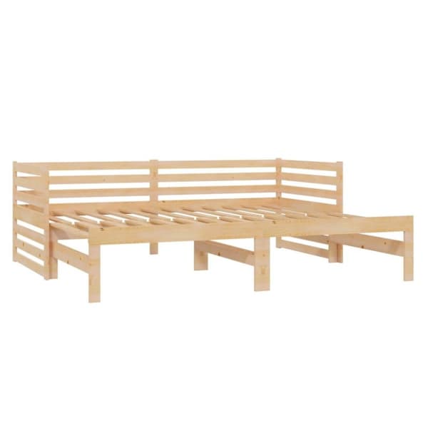 vidaXL daybed med udtræk 2x(90x200) cm massivt fyrretræ