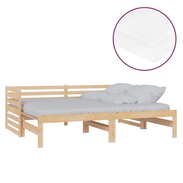 vidaXL daybed med udtræk 2x(90x200) cm massivt fyrretræ