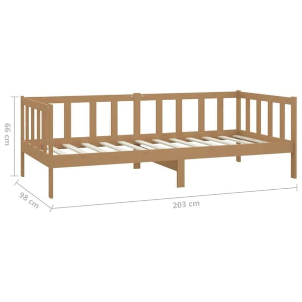 vidaXL daybed med madras 90x200 cm massivt fyrretræ gyldenbrun