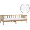 Miniatyrbillede 1 af 11: vidaXL daybed med madras 90x200 cm massivt fyrretræ gyldenbrun
