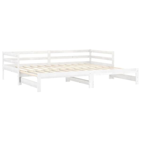 vidaXL Dagbädd utdragbar 2x(90x200) cm vit massiv furu