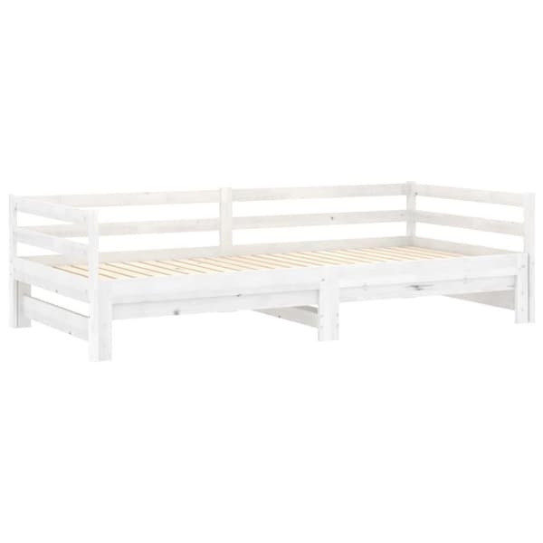 vidaXL Dagbädd utdragbar 2x(90x200) cm vit massiv furu