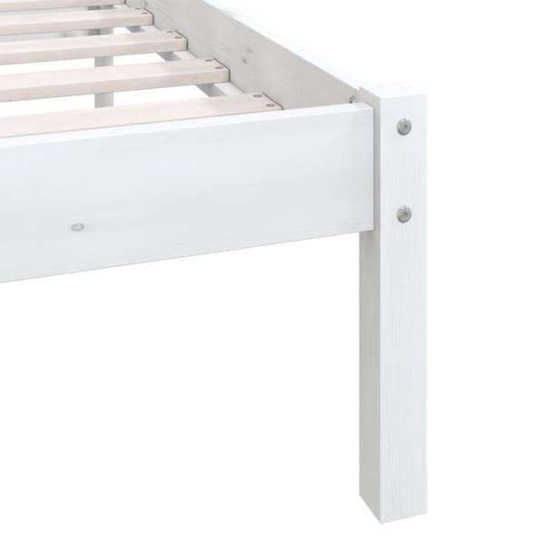 vidaXL sengestel 160x200 cm massivt fyrretræ hvid