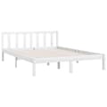 Miniatyrbilde 4 av 10: vidaXL Sengeramme hvit heltre furu 160x200 cm