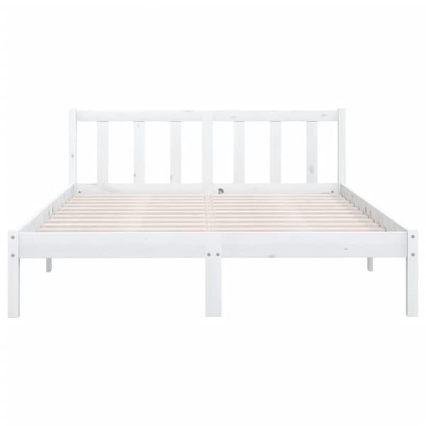 vidaXL Sengeramme hvit heltre furu 160x200 cm