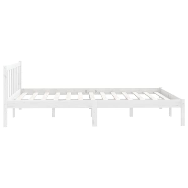 vidaXL Sengeramme hvit heltre furu 160x200 cm