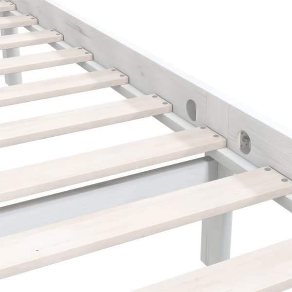 vidaXL Sengeramme hvit heltre furu 160x200 cm