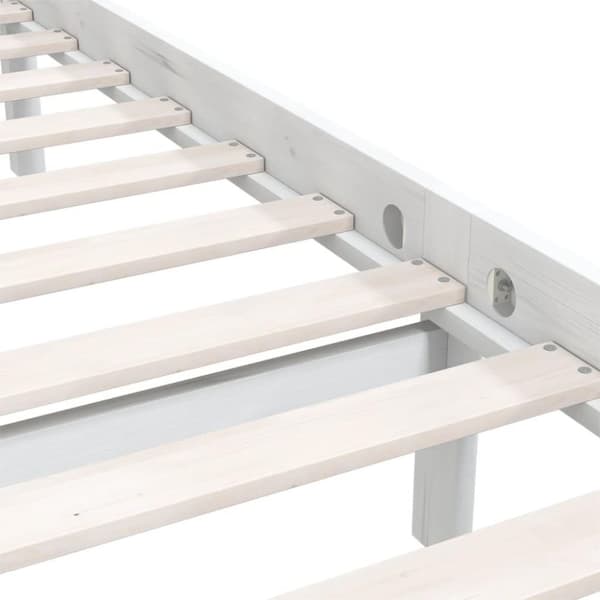 vidaXL sengeramme 180x200 cm Super King massivt fyrretræ hvid