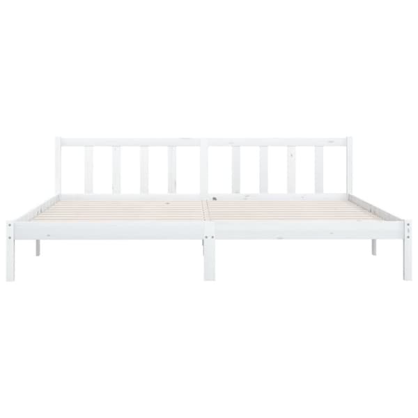 vidaXL Sengeramme hvit heltre furu 200x200 cm