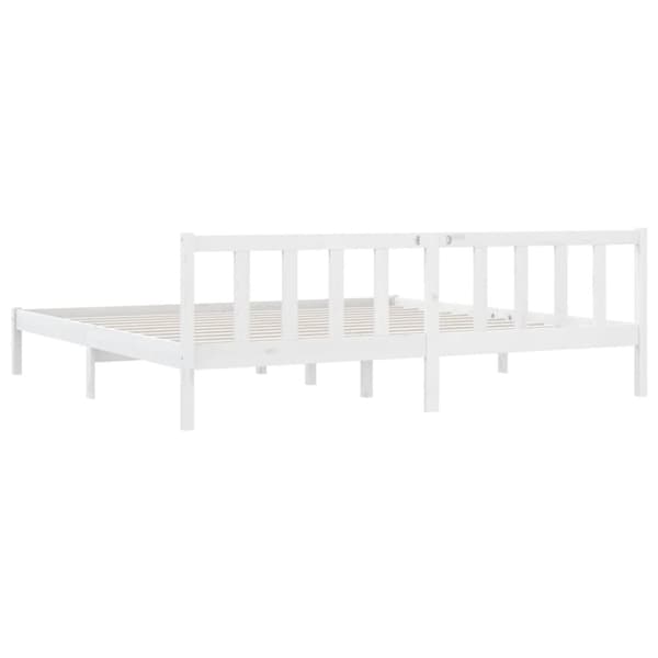 vidaXL Sengeramme hvit heltre furu 200x200 cm