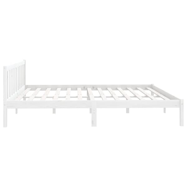 vidaXL sengestel 200x200 cm massivt fyrretræ hvid