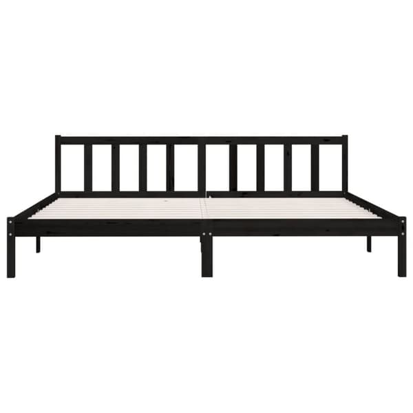 vidaXL Sängynrunko musta täysi mänty 200x200 cm