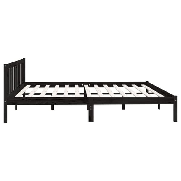 vidaXL Sängynrunko musta täysi mänty 200x200 cm