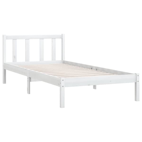 vidaXL Sengeramme hvit heltre furu 100x200 cm