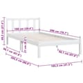 Miniatyrbilde 9 av 9: vidaXL Sengeramme hvit heltre furu 100x200 cm
