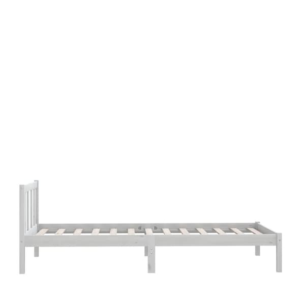 vidaXL Sängynrunko täysi mänty valkoinen 90x200 cm