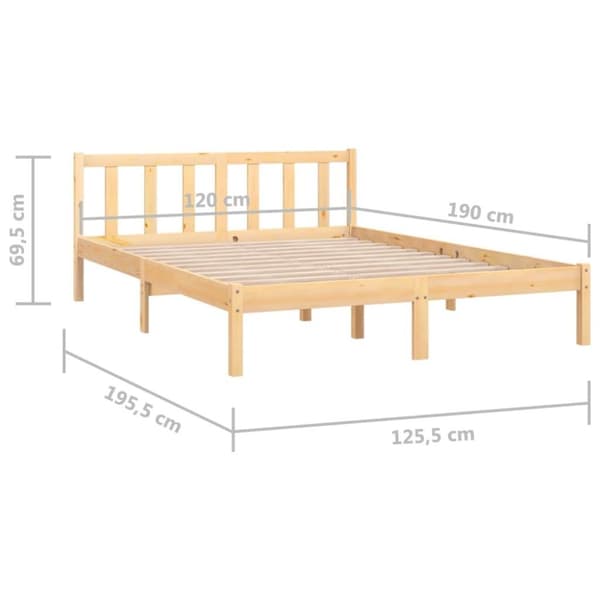 vidaXL sengeramme 120x190 cm massivt fyrretræ