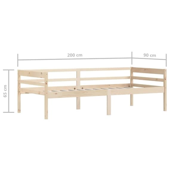 vidaXL Sengeramme heltre furu 90x200 cm