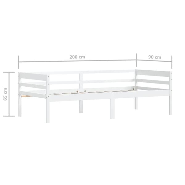 vidaXL Sengeramme hvit heltre furu 90x200 cm