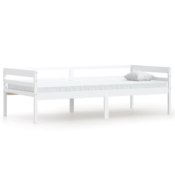 vidaXL Sengeramme hvit heltre furu 90x200 cm