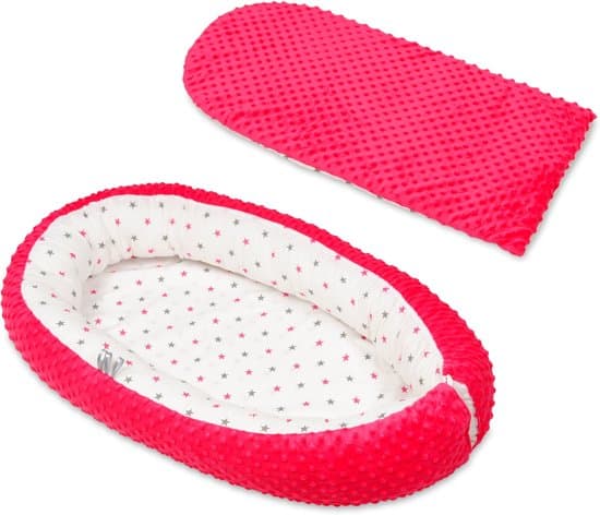 Babynest - Pestävä päällinen - 100% puuvillaa - Vaaleanpunaiset tähdet