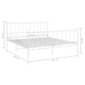 Miniatyrbillede 6 af 6: vidaXL sengestel 140x200 cm metal hvid