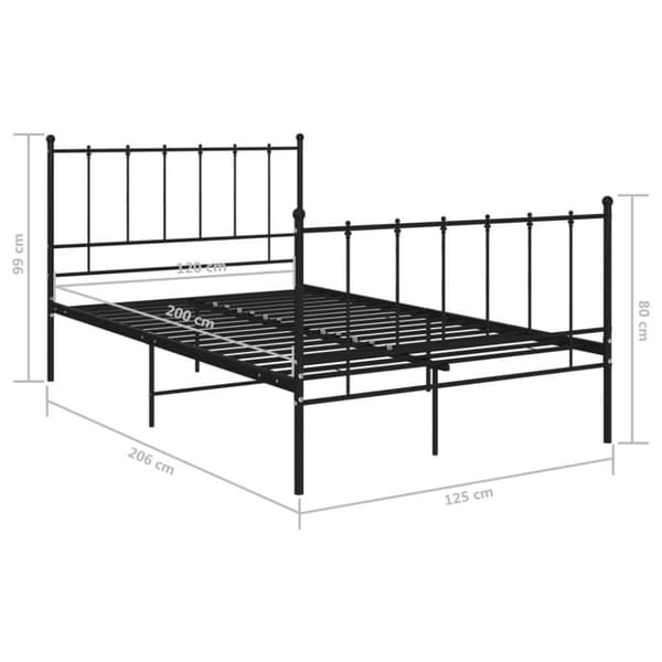 vidaXL Sengeramme svart metall 120x200 cm