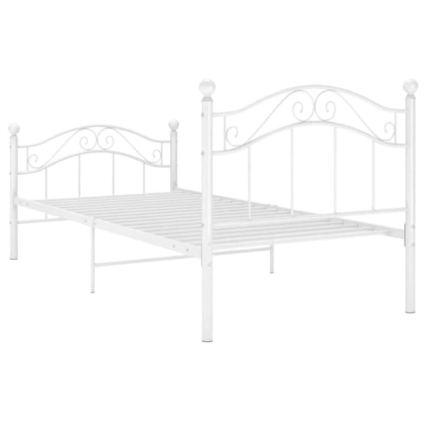 vidaXL Sengeramme hvit metall 90x200 cm