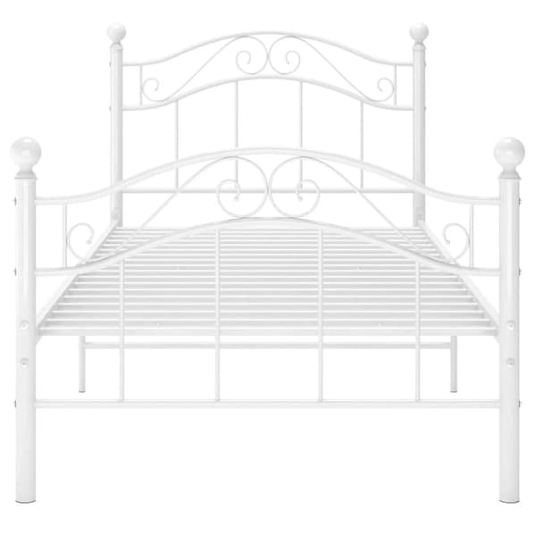 vidaXL Sengeramme hvit metall 100x200 cm