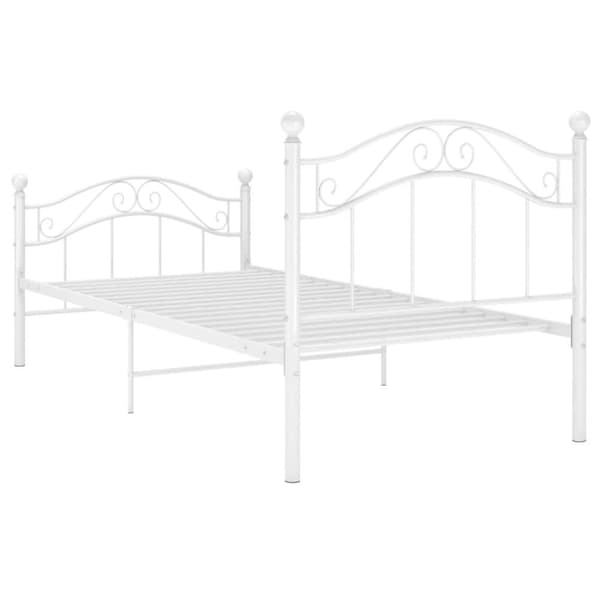vidaXL Sengeramme hvit metall 100x200 cm