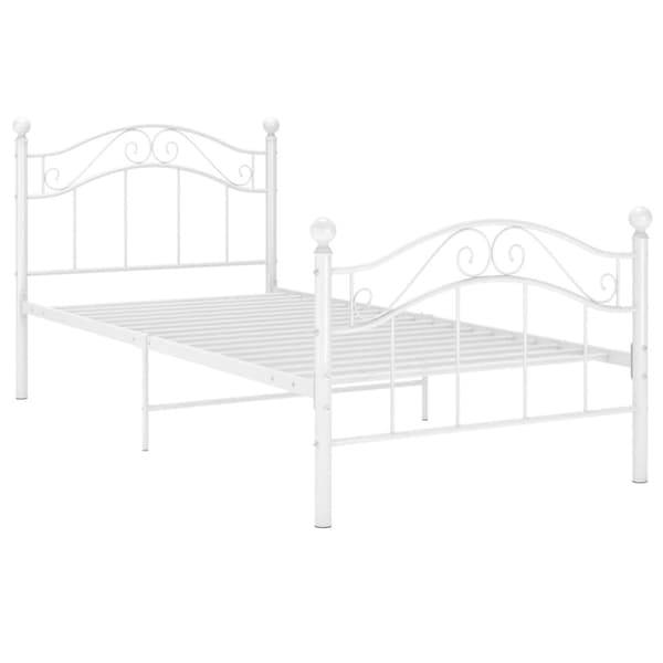 vidaXL Sengeramme hvit metall 100x200 cm