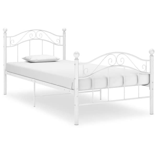 vidaXL Sengeramme hvit metall 100x200 cm