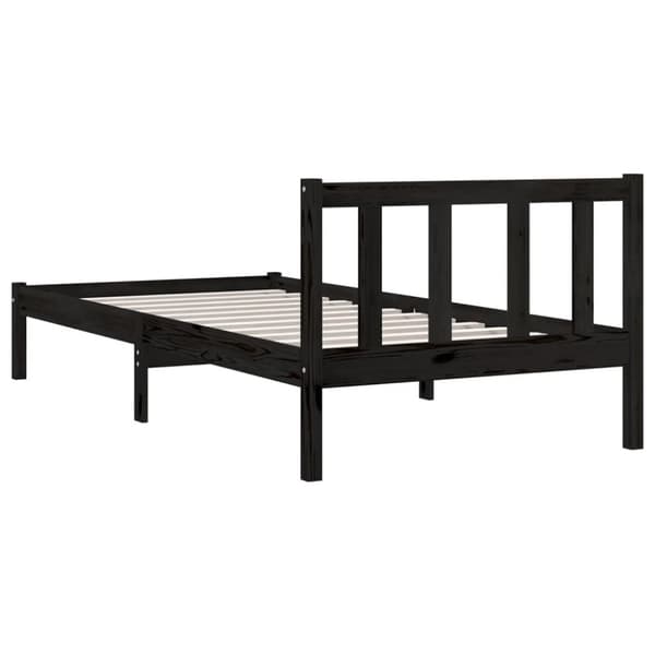 vidaXL Sengeramme svart heltre furu 100x200 cm