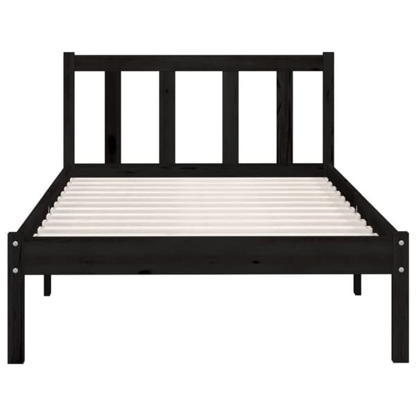 vidaXL Sengeramme svart heltre furu 100x200 cm
