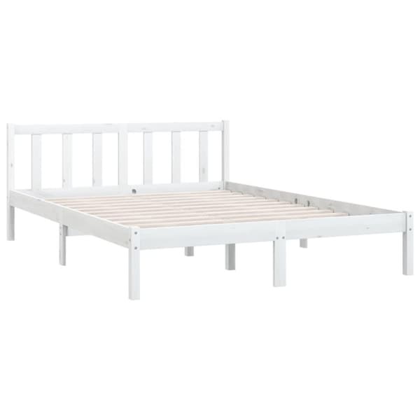 vidaXL sengestel 120x190 cm Small Double massivt fyrretræ hvid