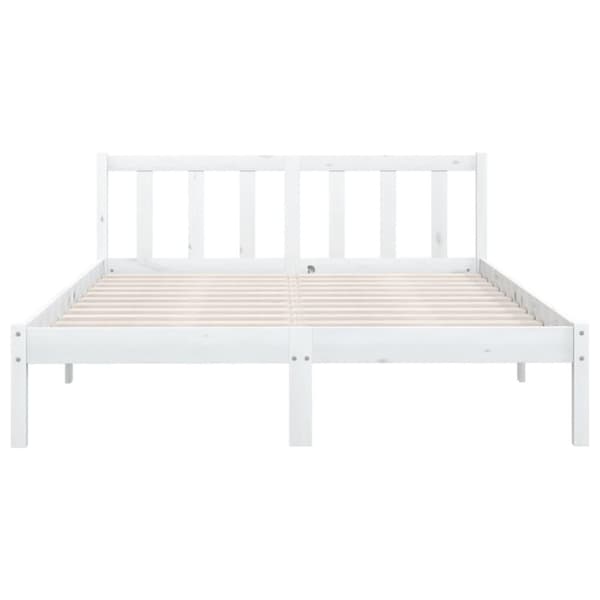 vidaXL sengestel 120x190 cm Small Double massivt fyrretræ hvid