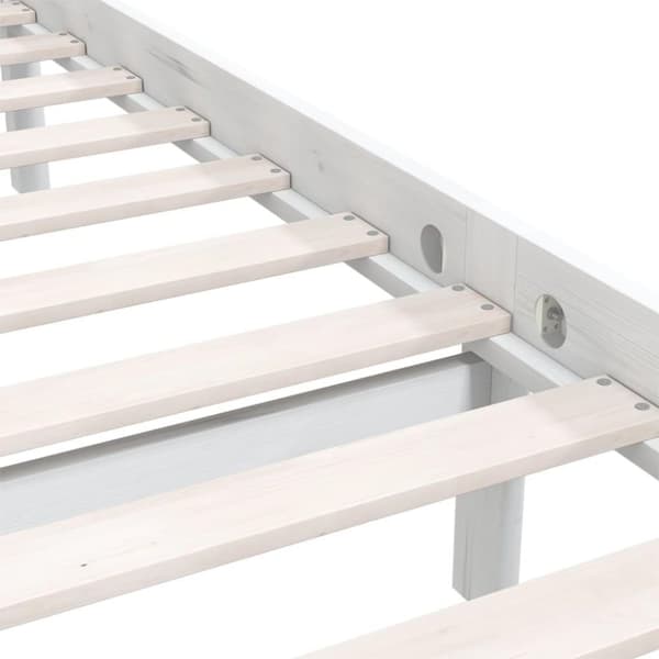vidaXL sengestel 120x190 cm Small Double massivt fyrretræ hvid