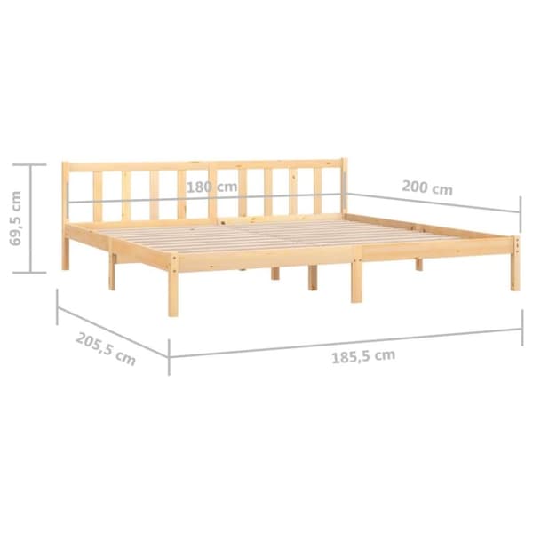 vidaXL Sengeramme heltre furu 180x200 cm Super King