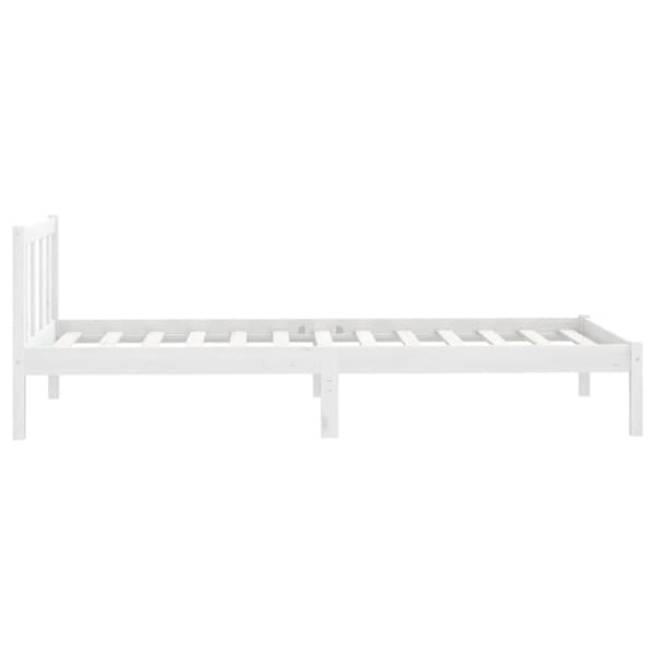 vidaXL Sängynrunko valkoinen täysi mänty 90x190 cm Single