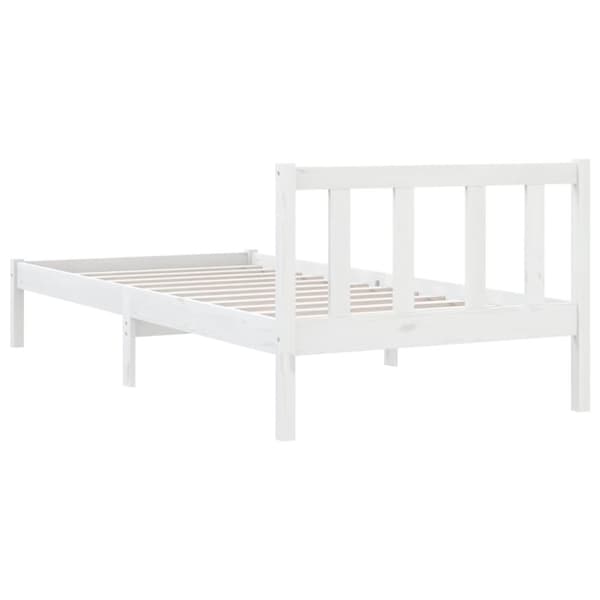 vidaXL Sängynrunko valkoinen täysi mänty 90x190 cm Single
