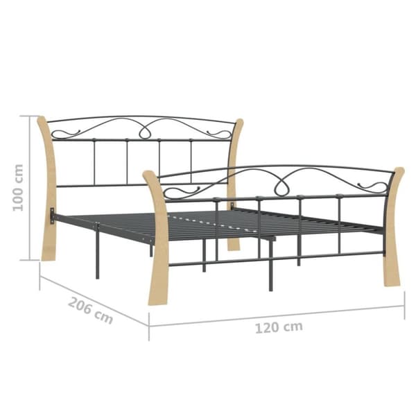 vidaXL Sengeramme svart metall 120x200 cm