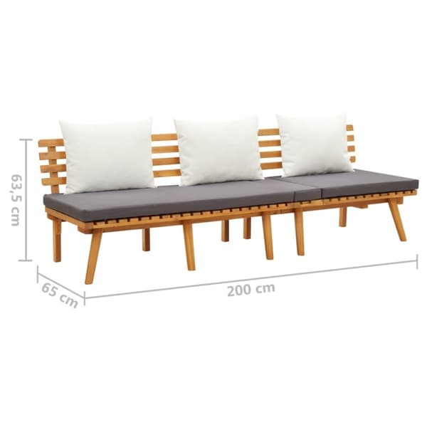 vidaXL Utendørs dagseng 200x65 cm heltre akasie